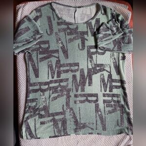 Sapphire Graffiti Long Sleeve Pullover Top